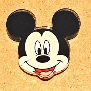 Disney Mickey Mouse's Face Acrylic Lapel Pin, Classic Style, Collectible Brooch
